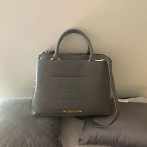 Betsey Johnson Rare Grey skull purse.